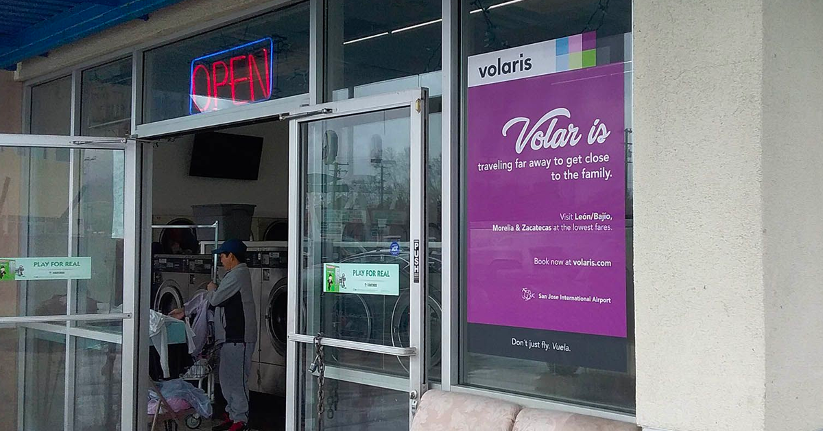 Laundromat Window Display & Wall Banner